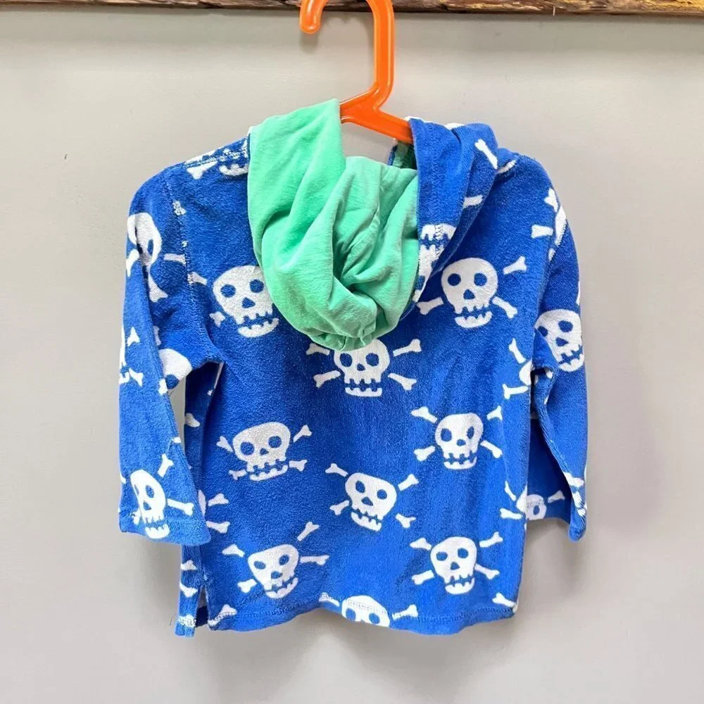 Mini Boden Skull‎ and Cross bone Terry Swim Toweling Coverup- Size 2-3Y
